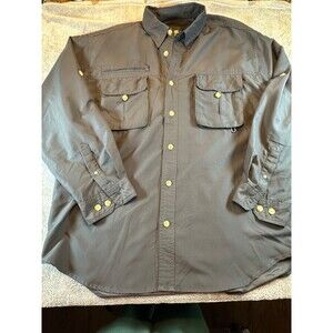 Guide's Choice Shirt Mens XL Charcoal Fishing Vented Back Long Sleeve Pockets